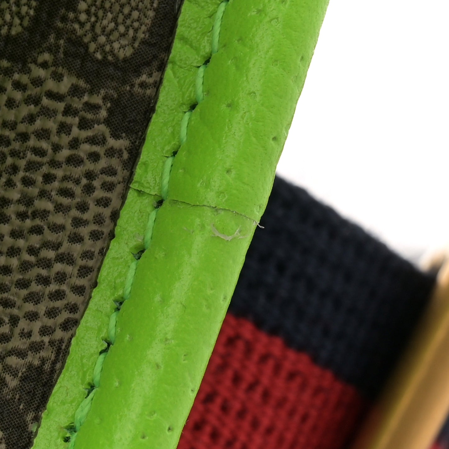 GG Supreme Monogram Web Small Ophidia Belt Bag Beige Ebony Electric Green