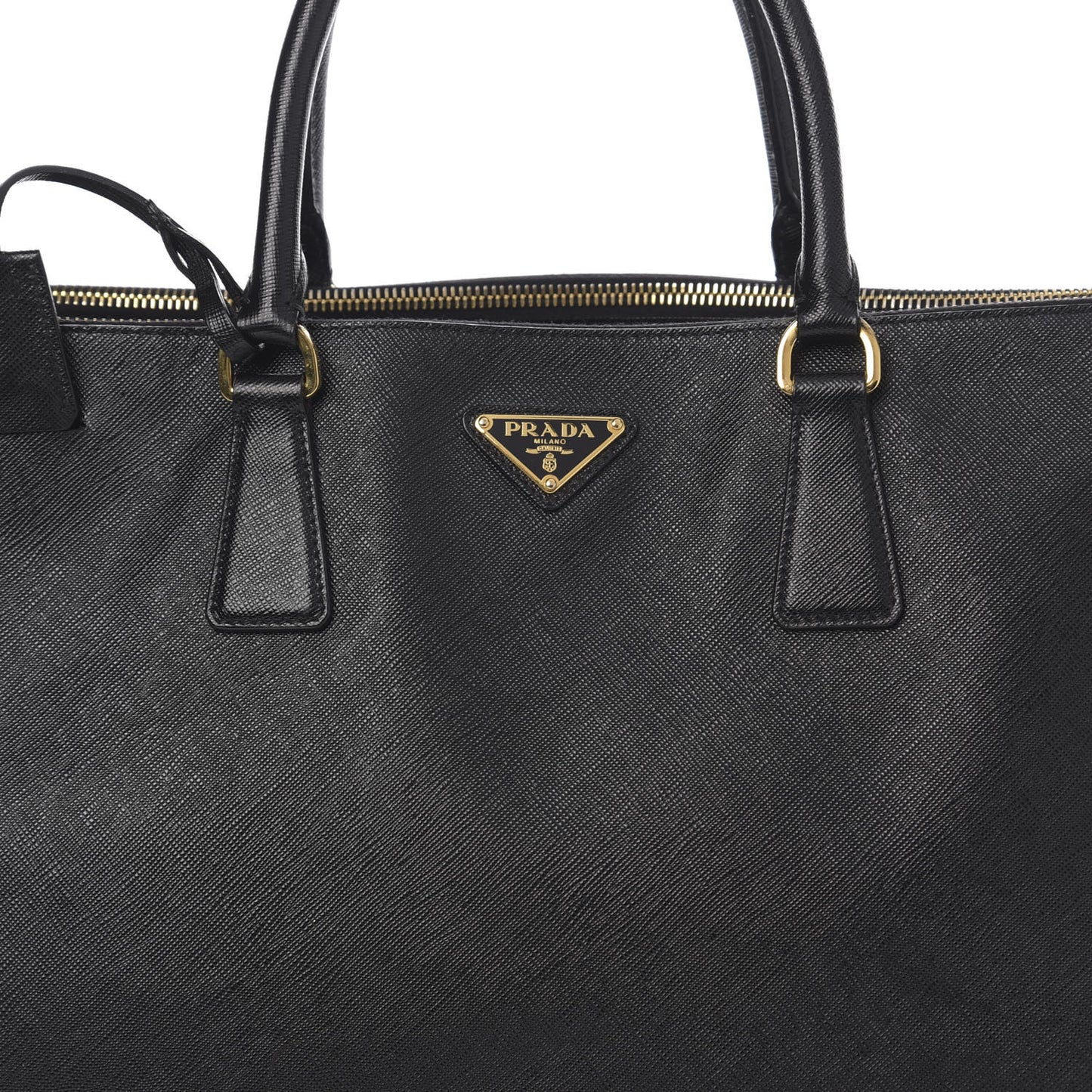 Saffiano Lux Extra Large Galleria Double Zip Tote Black