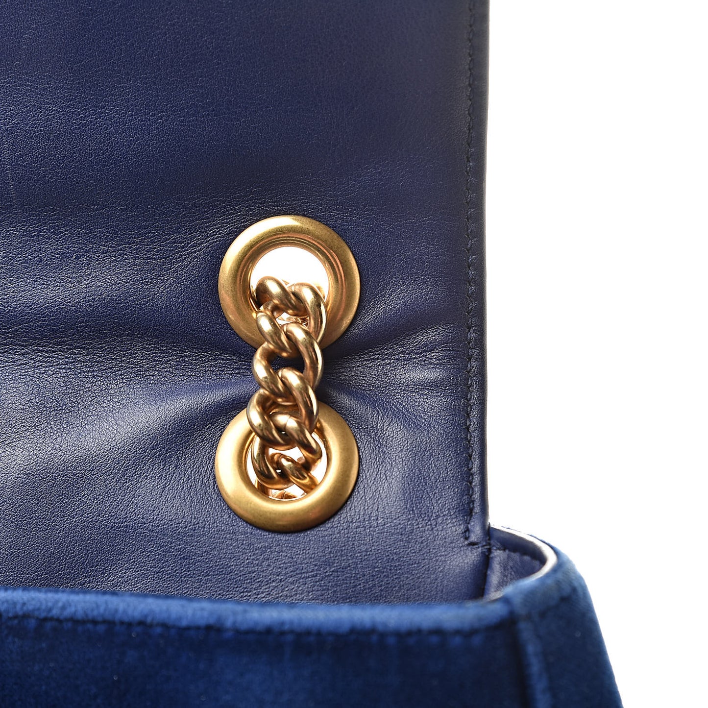 Velvet Matelasse Medium GG Marmont Shoulder Bag Cobalt Blue