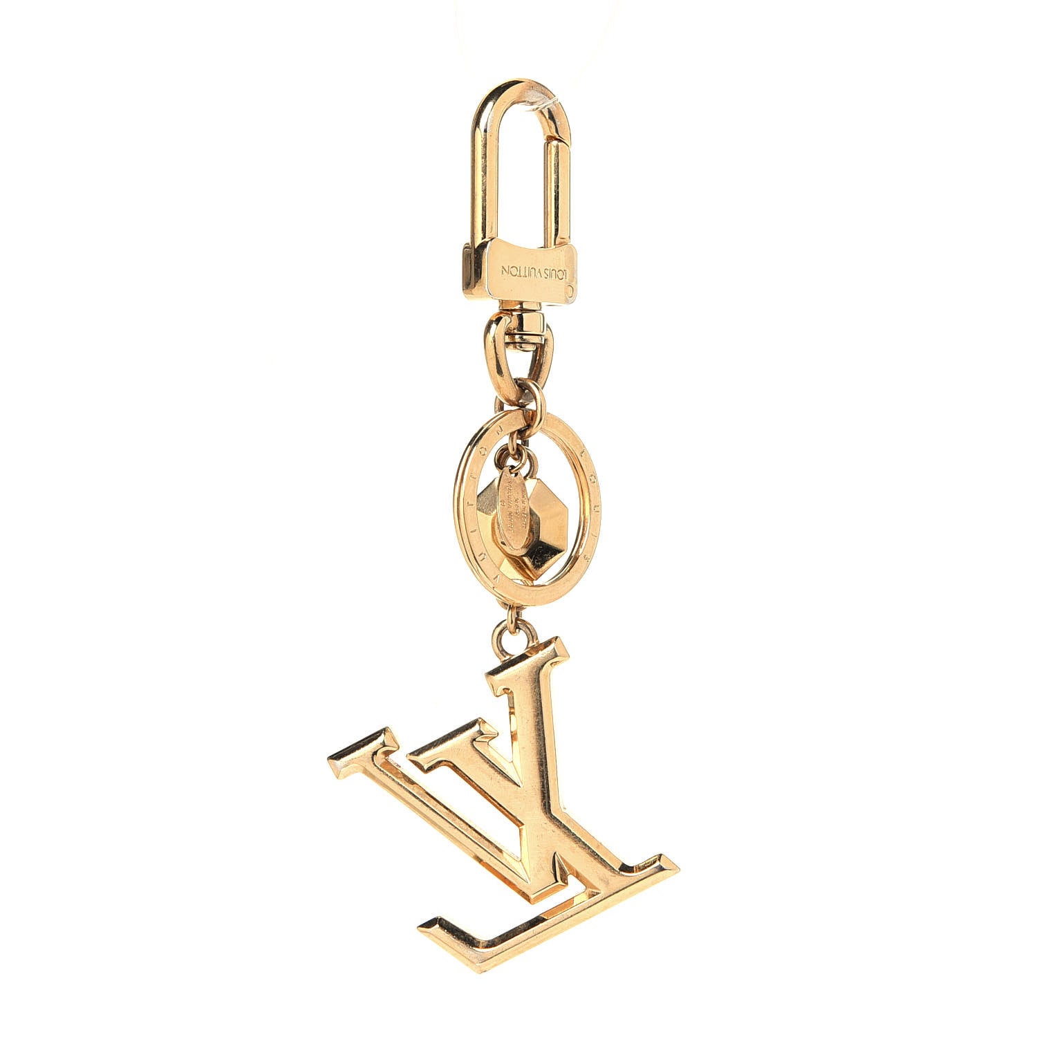 Louis Vuitton LV Facettes Bag Charm Key Holder Gold 3 of 5