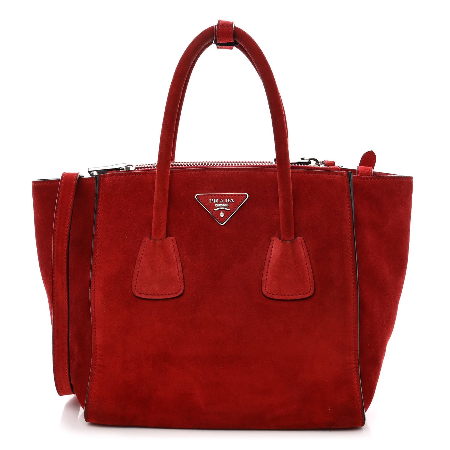 Scamosciato Suede Twin Pocket Tote Porpora