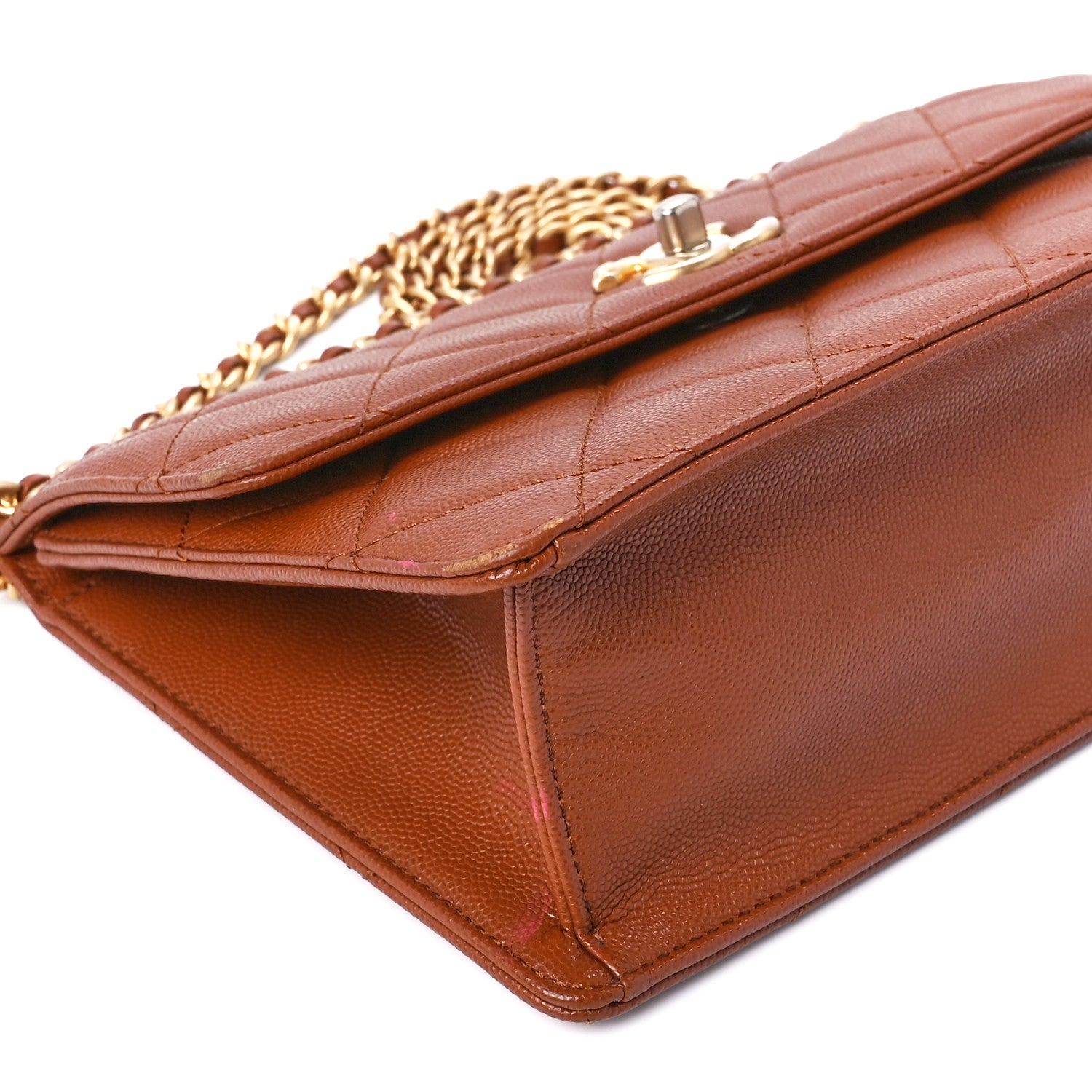 Chanel Caviar Quilted Chain Flap Light Brown 10 of 12