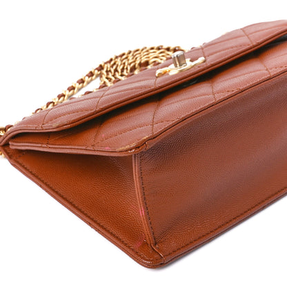 Chanel Caviar Quilted Chain Flap Light Brown 10 of 12