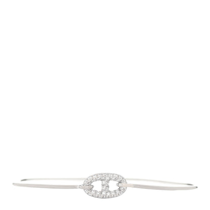 Hermes 18K White Gold Diamond PM Ronde Chaine d'Ancre Bracelet LG 2 of 6