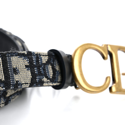 Christian Dior Jacquard Oblique 20mm Saddle Belt 80 32 Blue 8 of 8