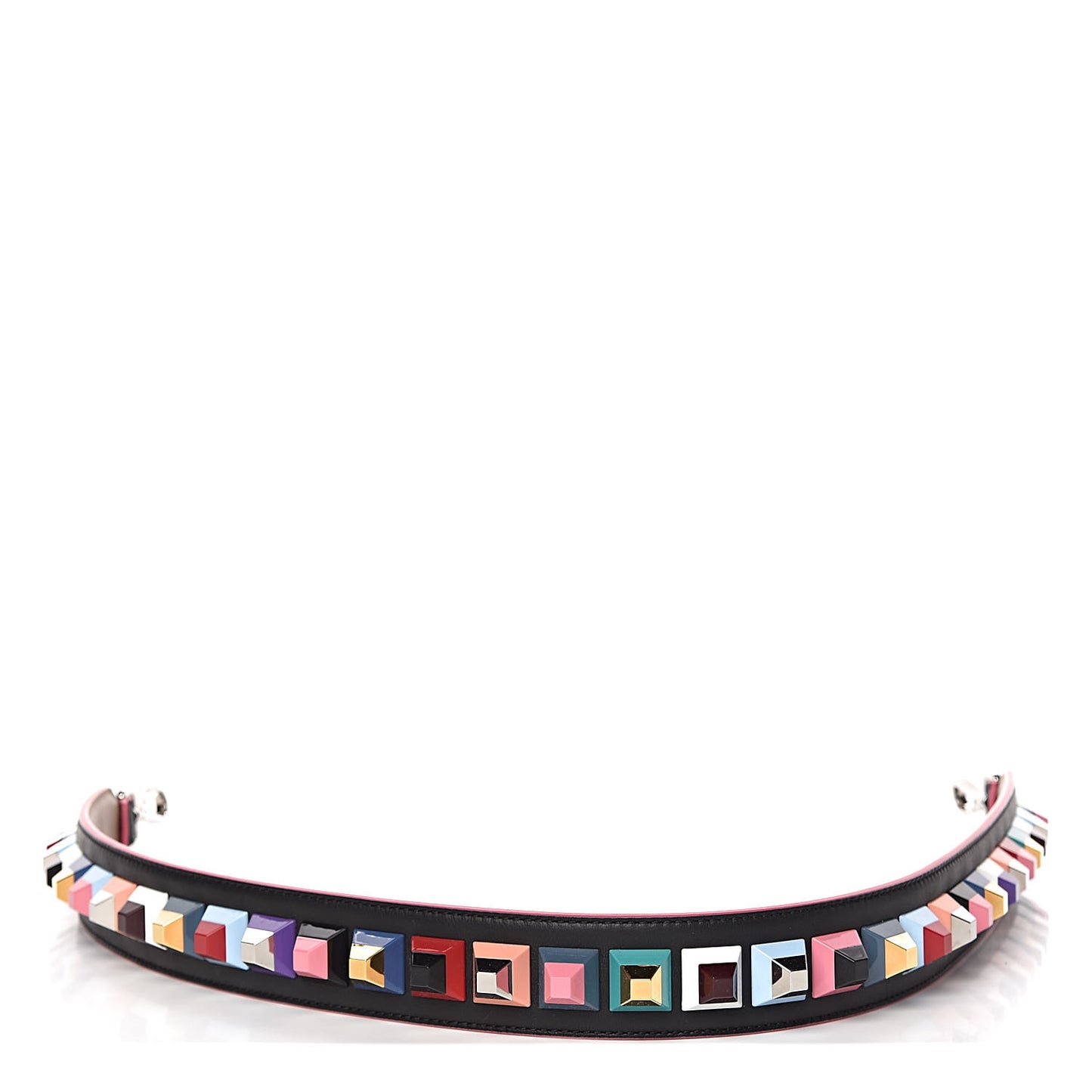 Vitello Dolce Plexiglass Bi-Color Studded Strap You Black Brownie Multicolor