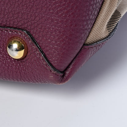 Burberry Grainy Calfskin House Check Medium Banner Tote Elderberry 14 of 16
