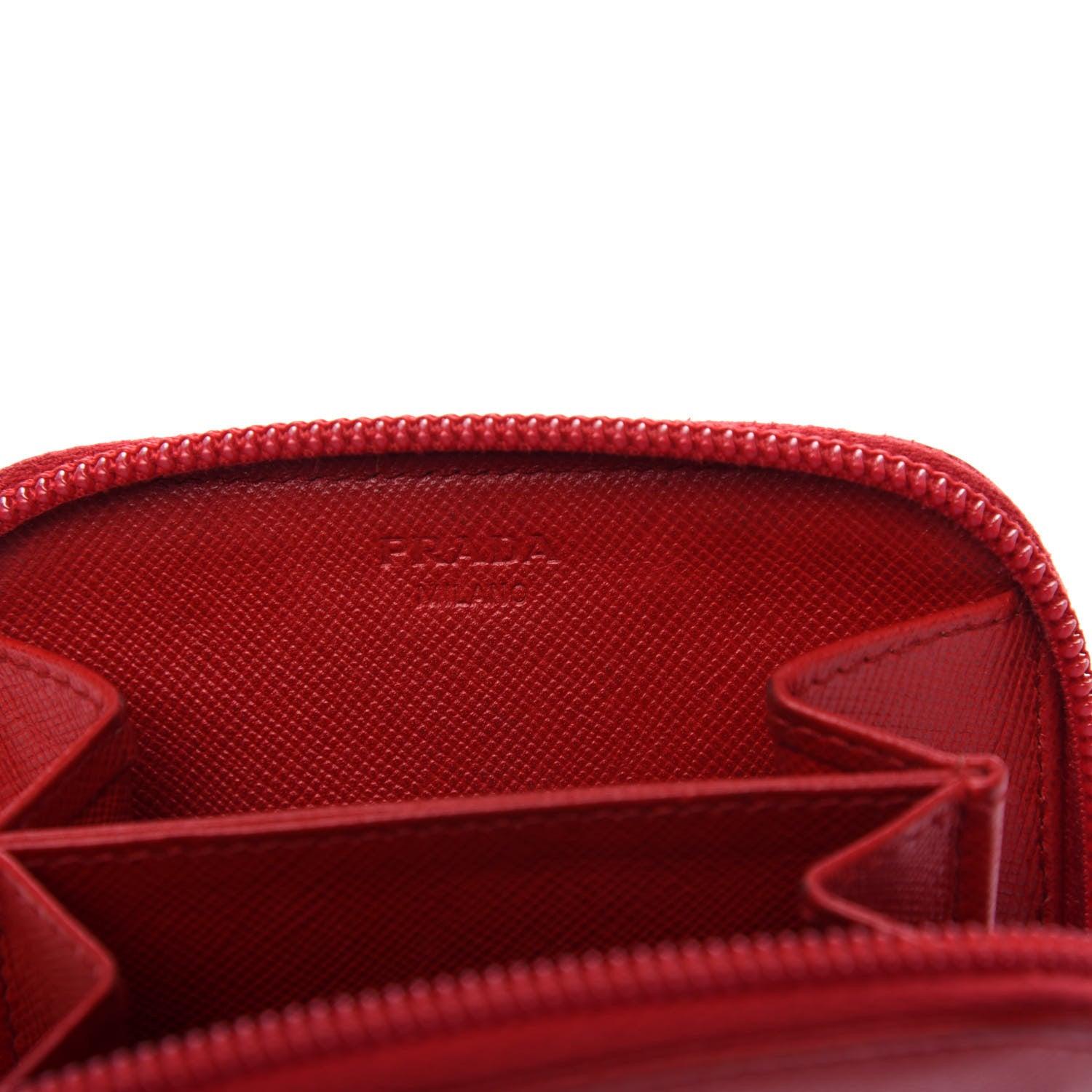 Prada Saffiano Coin Purse Fuoco 6 of 8