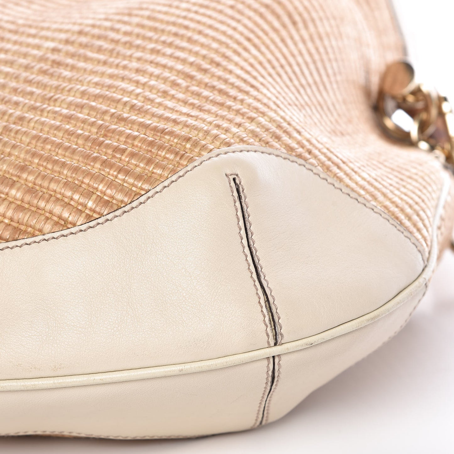 Straw Peggy Bamboo Handle Hobo