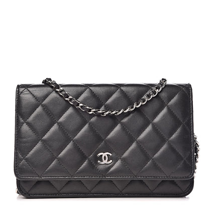 Chanel Lambskin Quilted Wallet On Chain WOC Black 1 of 10