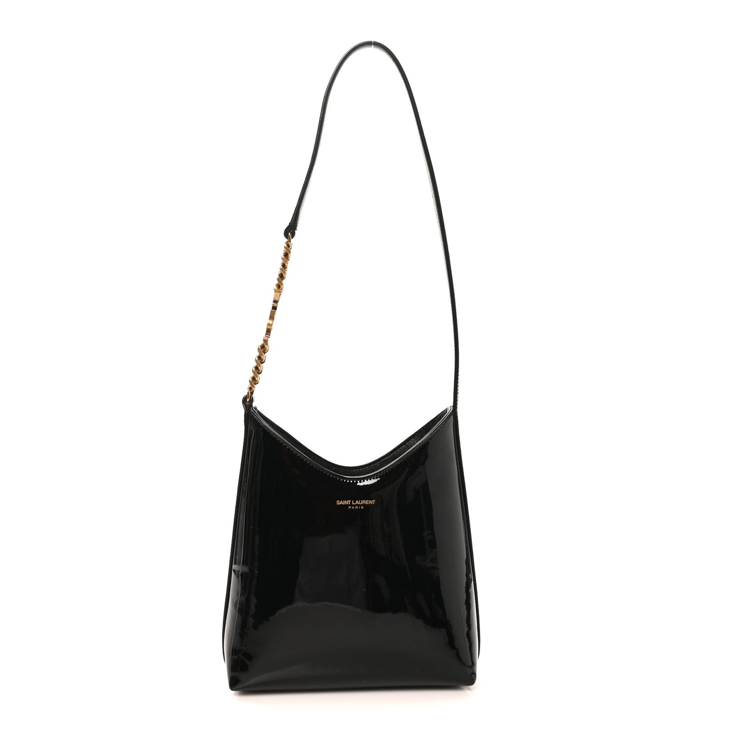 Patent Calfskin Mini Rendez-Vous Hobo Black