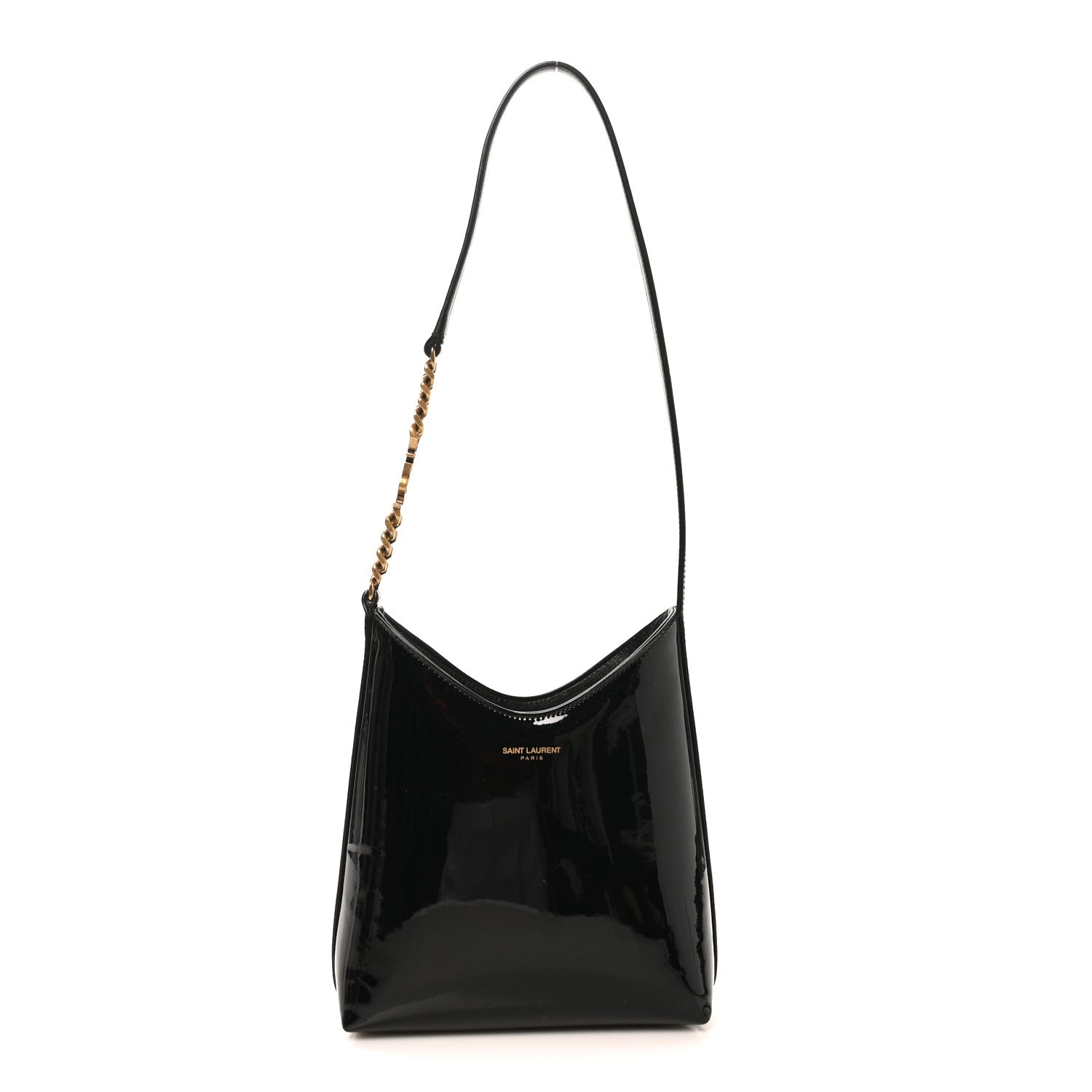 Saint Laurent Patent Calfskin Mini Rendez-Vous Hobo Black 1 of 8
