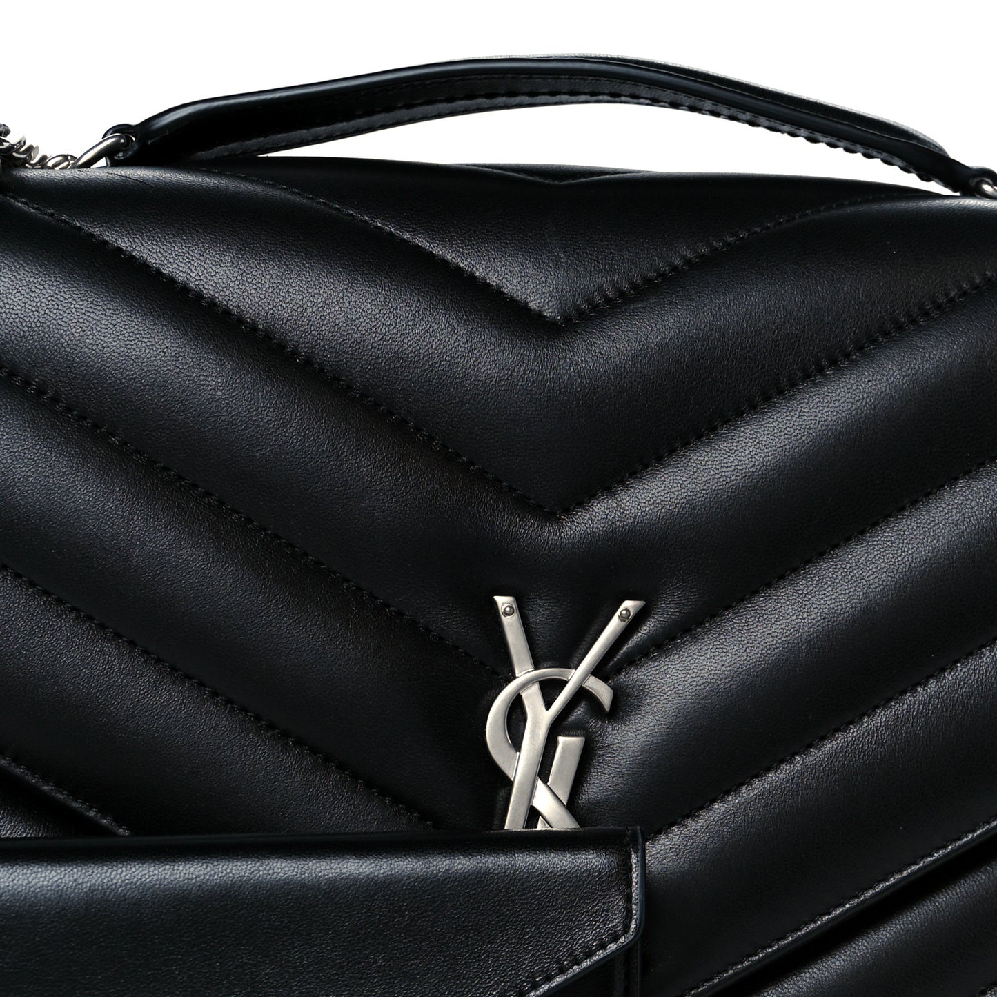 Lambskin Quilted Monogram Large LouLou Black