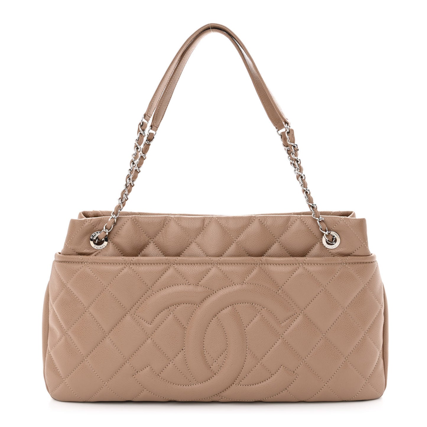 Caviar Quilted Timeless CC Soft Tote Beige