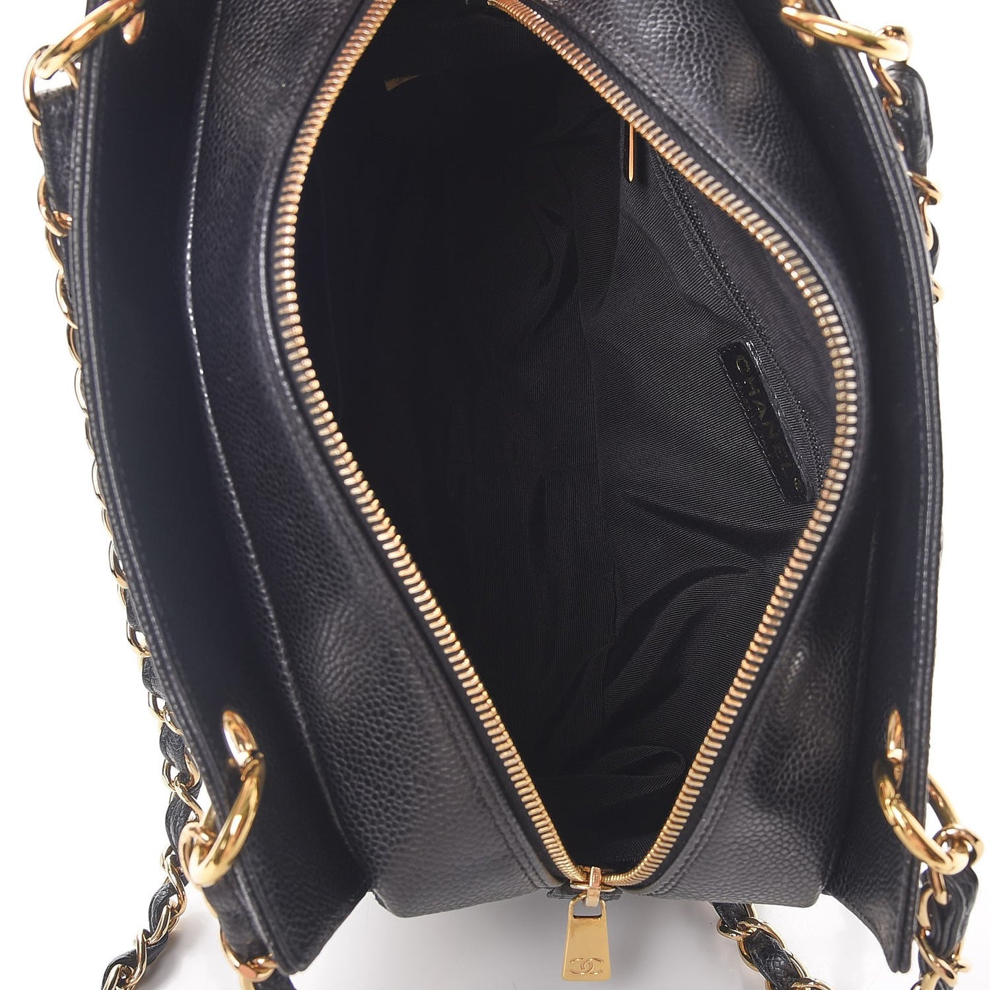 Caviar Quilted Petit Timeless Tote PTT Black