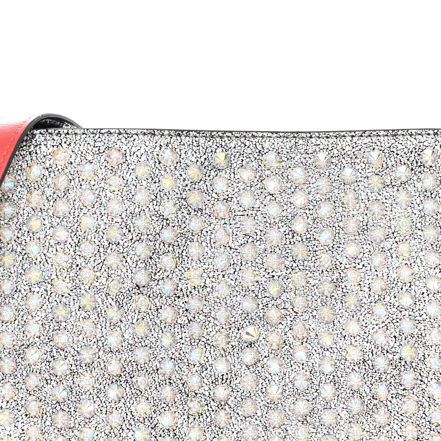Nappa Mica Studded Loubiclutch Silver