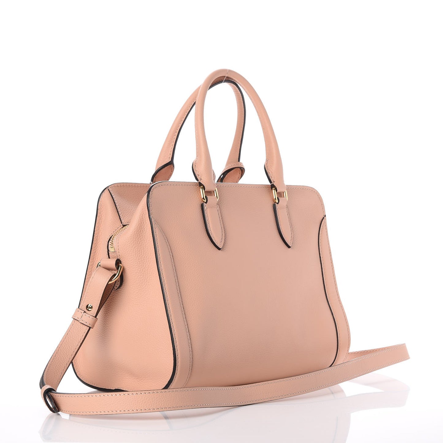 Pebbled Calfskin Small Skull Padlock Zip Around Tote Boudoir