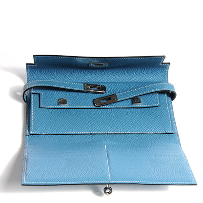 Hermes Epsom Kelly Tri-Fold Wallet Blue Jean 9 of 9