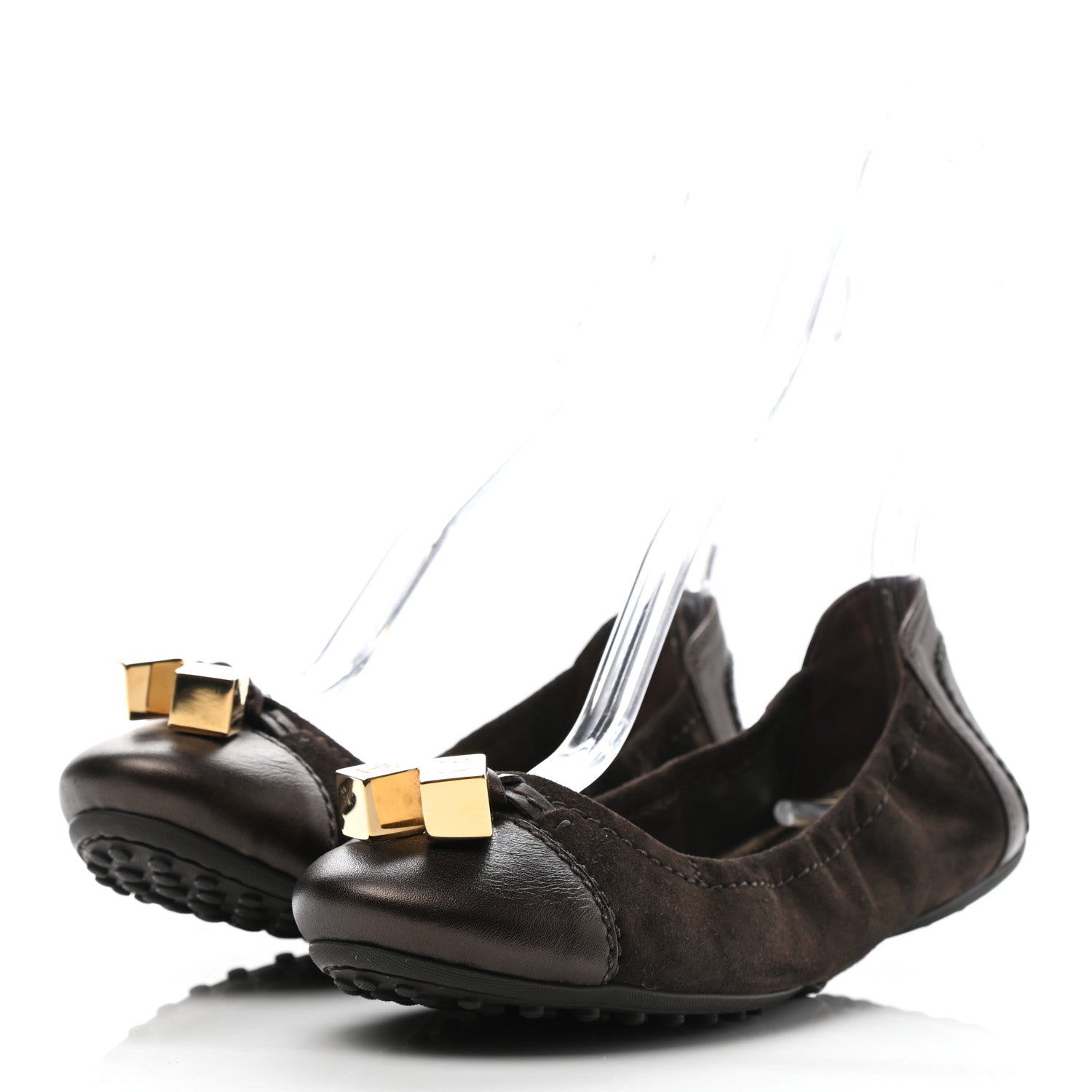 Louis Vuitton Suede Lovely Ballet Flats 37 Brown 3 of 8