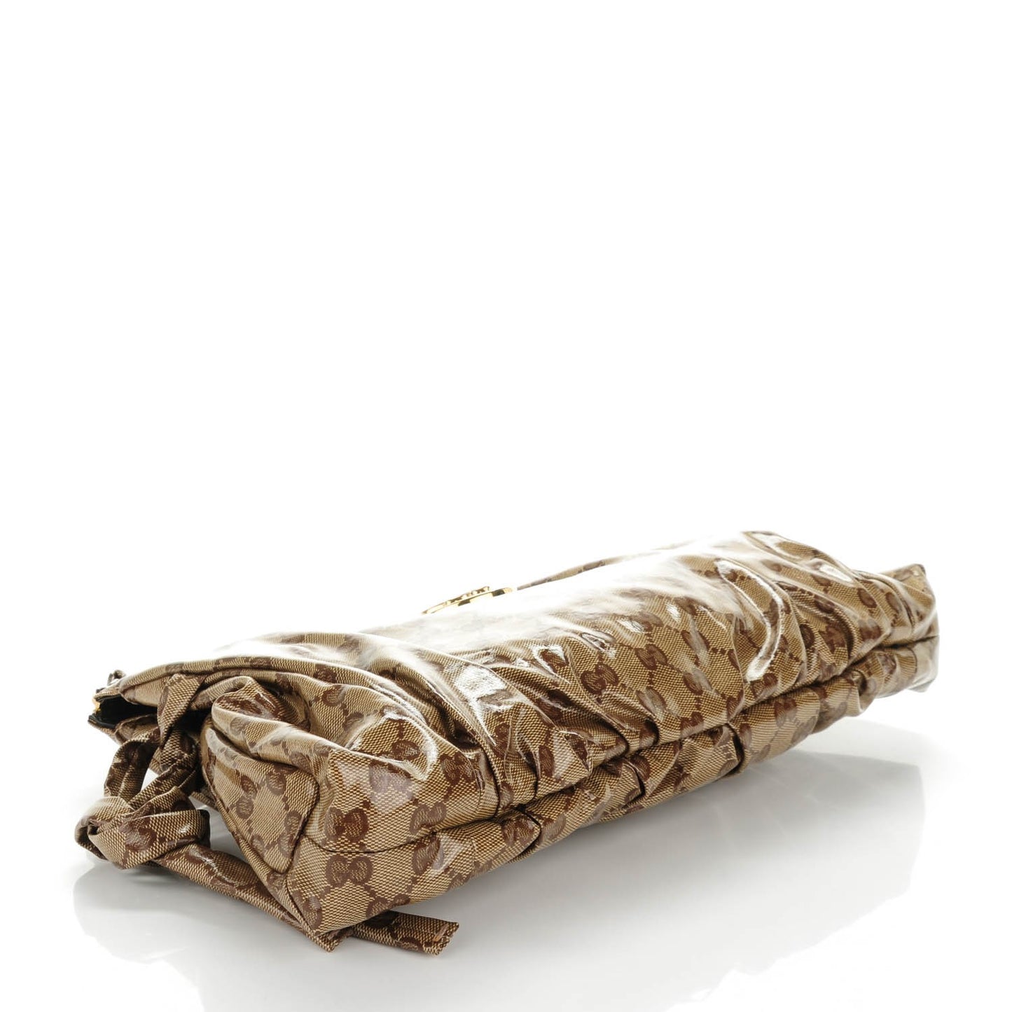 Crystal Monogram Large Hysteria Clutch Brown