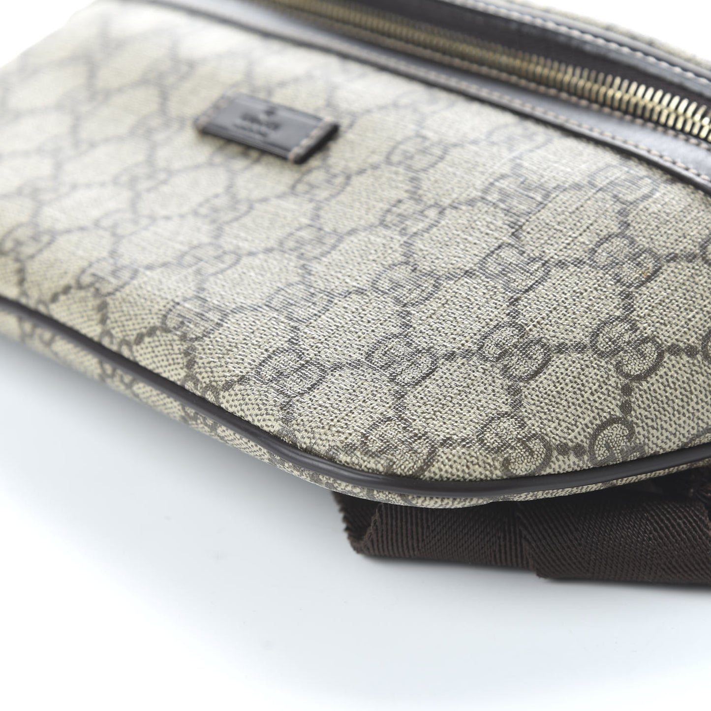 GG Supreme Monogram Belt Bag Dark Brown