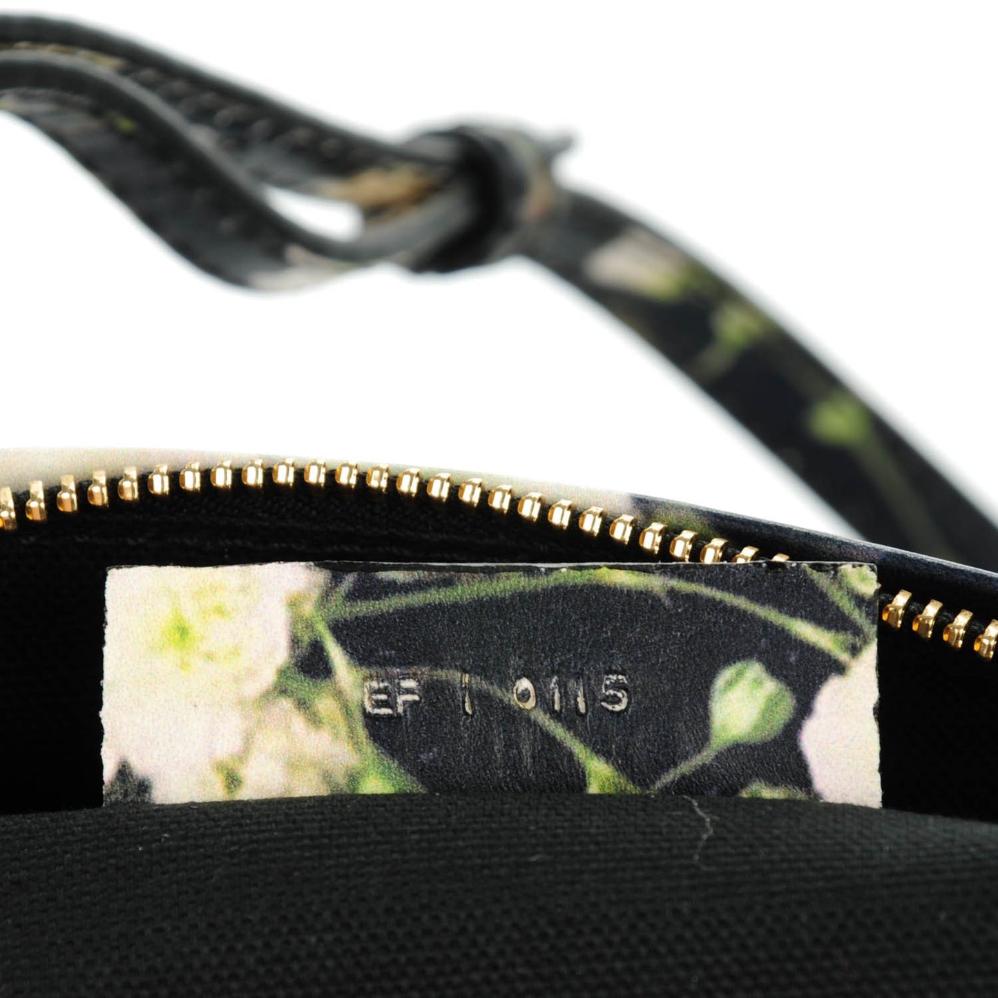 Calfskin Baby's Breath Print Mini Pandora Black