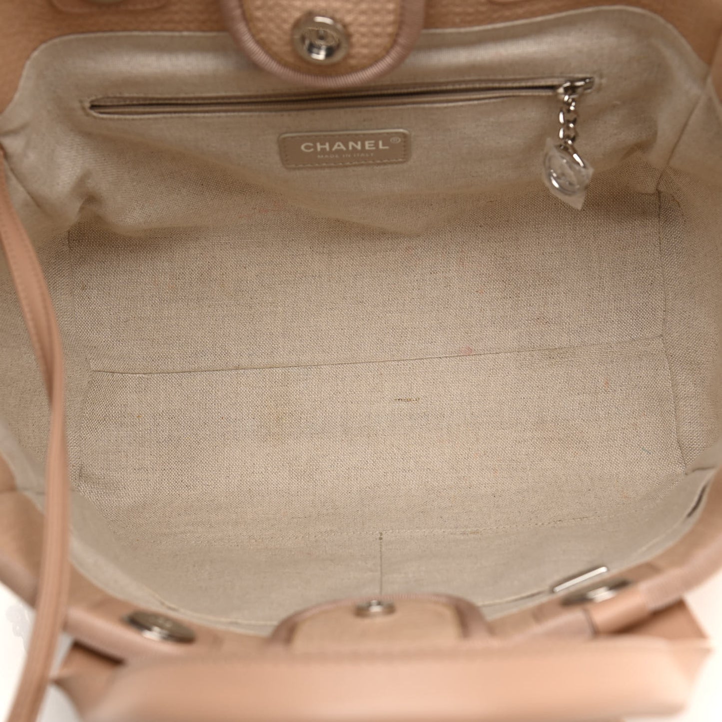 Mixed Fibers Small Deauville Tote Beige