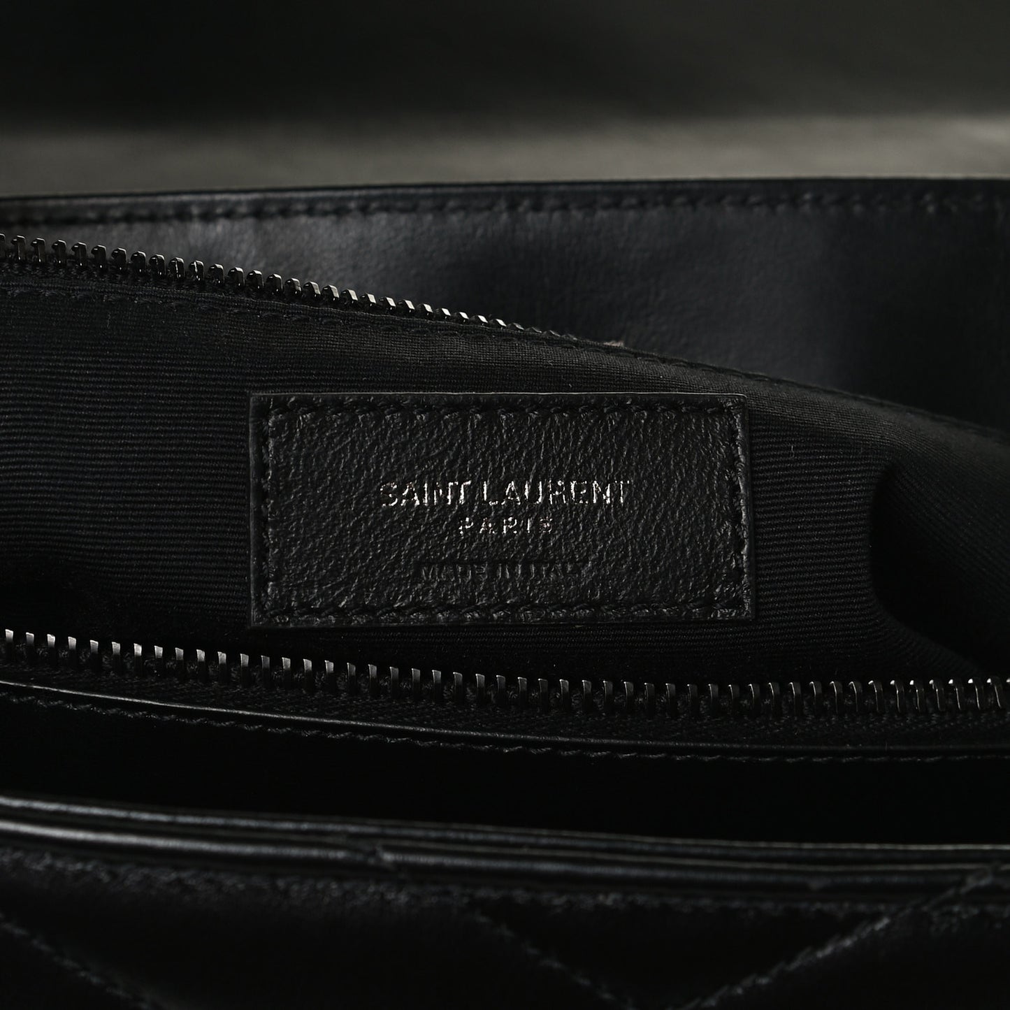 Calfskin Y Quilted Monogram Medium Loulou Chain Satchel Black