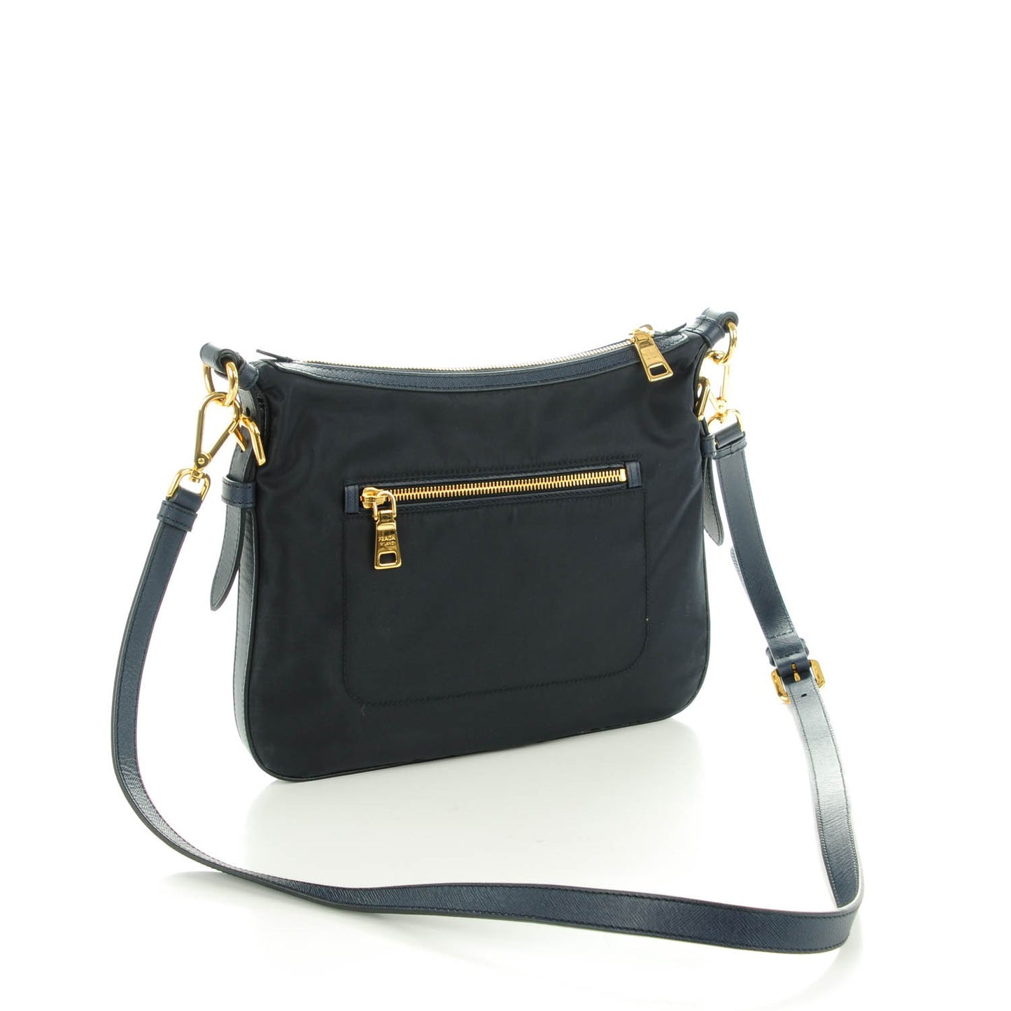 Tessuto Nylon Saffiano Crossbody Bag Blue