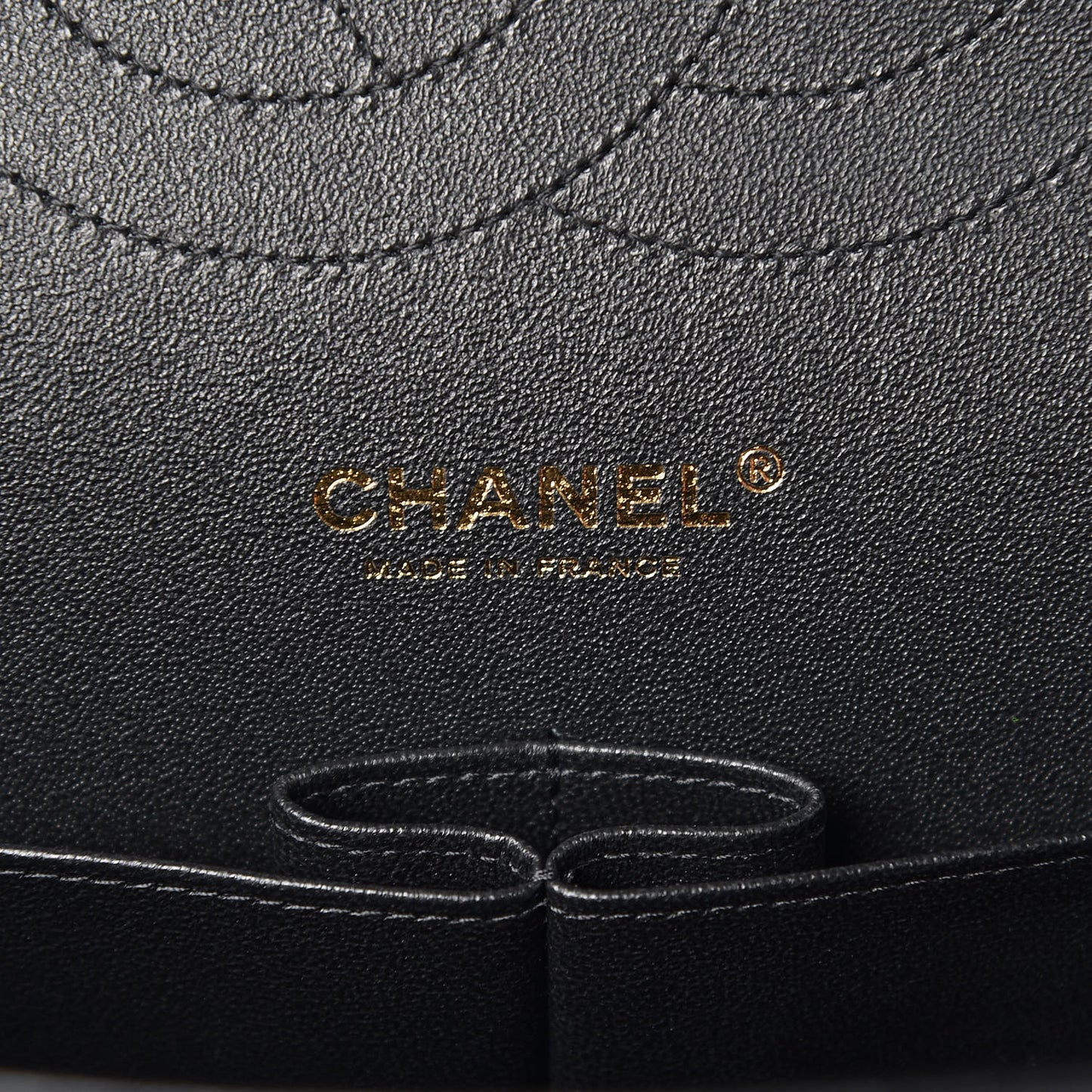 Caviar Chevron Quilted Jumbo Double Flap Black
