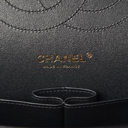 Chanel Caviar Chevron Quilted Jumbo Double Flap Black 7 of 11