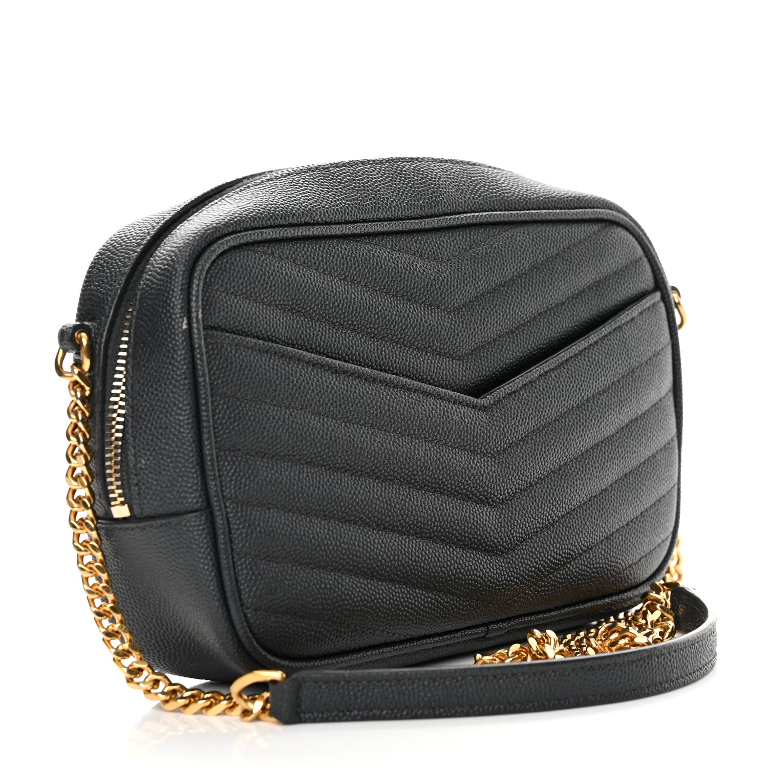 Saint Laurent Grain De Poudre Matelasse Monogram Mini Lou Camera Bag Dark Smog 3 of 11