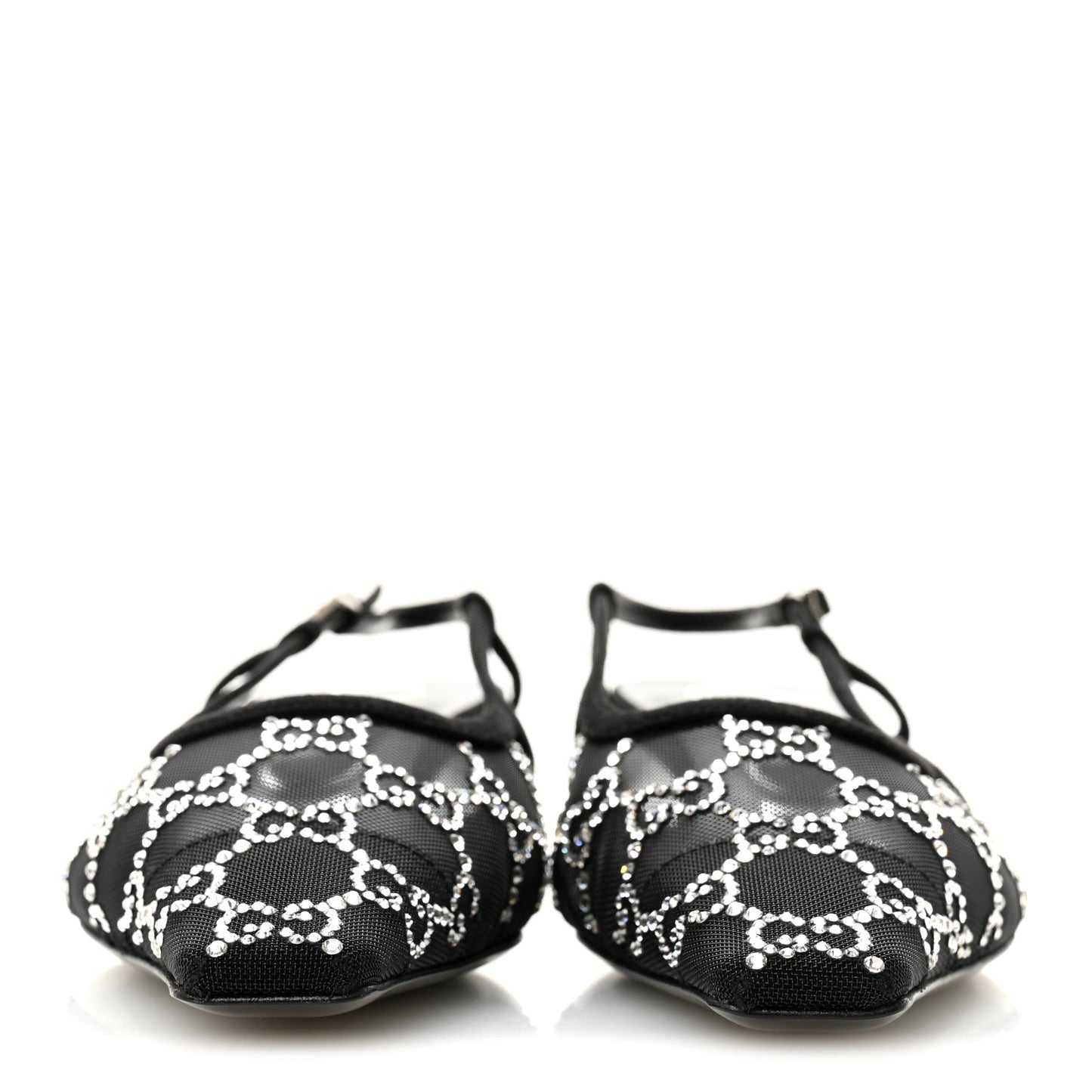 Tela Retino Kid Scamosciato Crystal GG Monogram Square G 35mm Slingback Pumps 37 Black