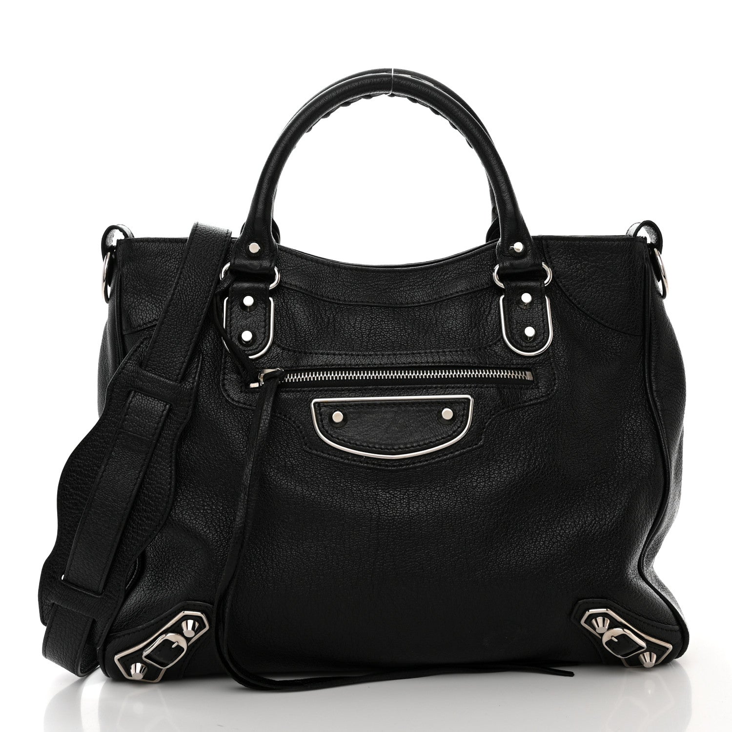 Balenciaga Chevre Silver Metallic Edge Hardware Velo Black 2 of 10