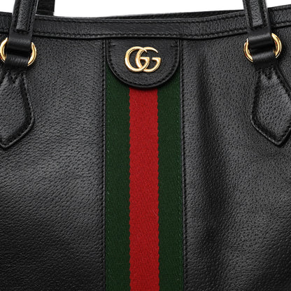 Gucci Textured Calfskin Web Medium Ophidia Shopping Tote Black 9 of 11