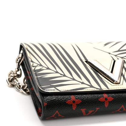 Louis Vuitton Monogram Palm Twist Chain Wallet Black White 8 of 9