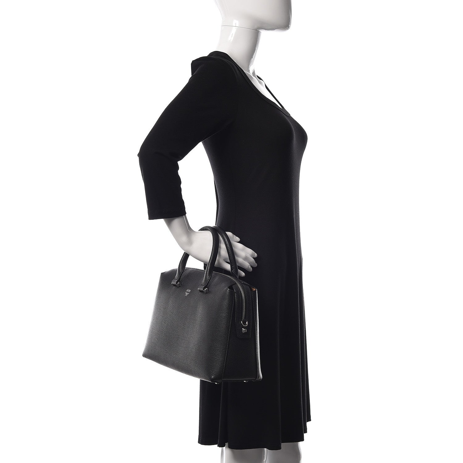 MCM Grained Calfskin Medium Ella Boston Black 2 of 11