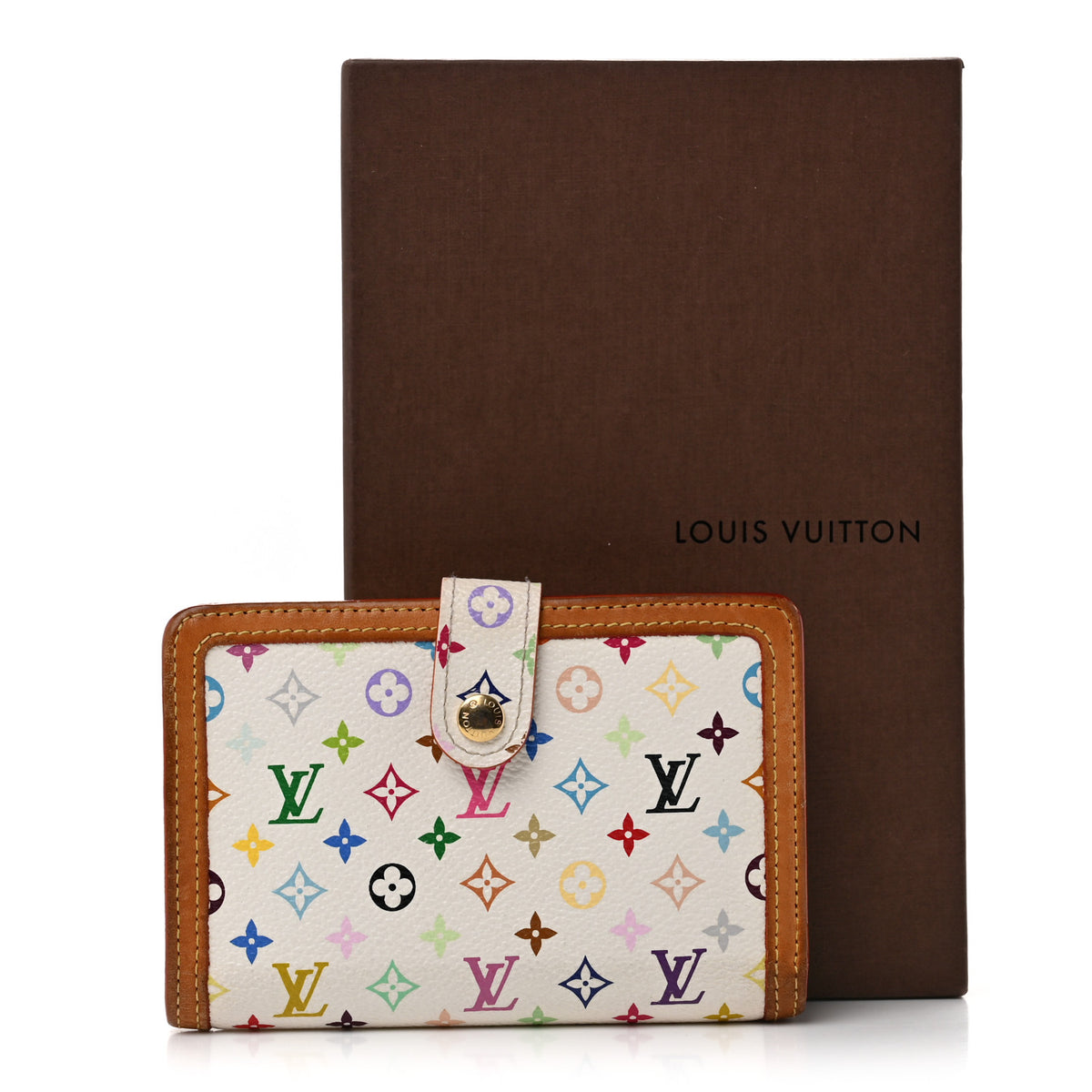 Louis Vuitton Monogram Multicolor French Purse Wallet White 9 of 9