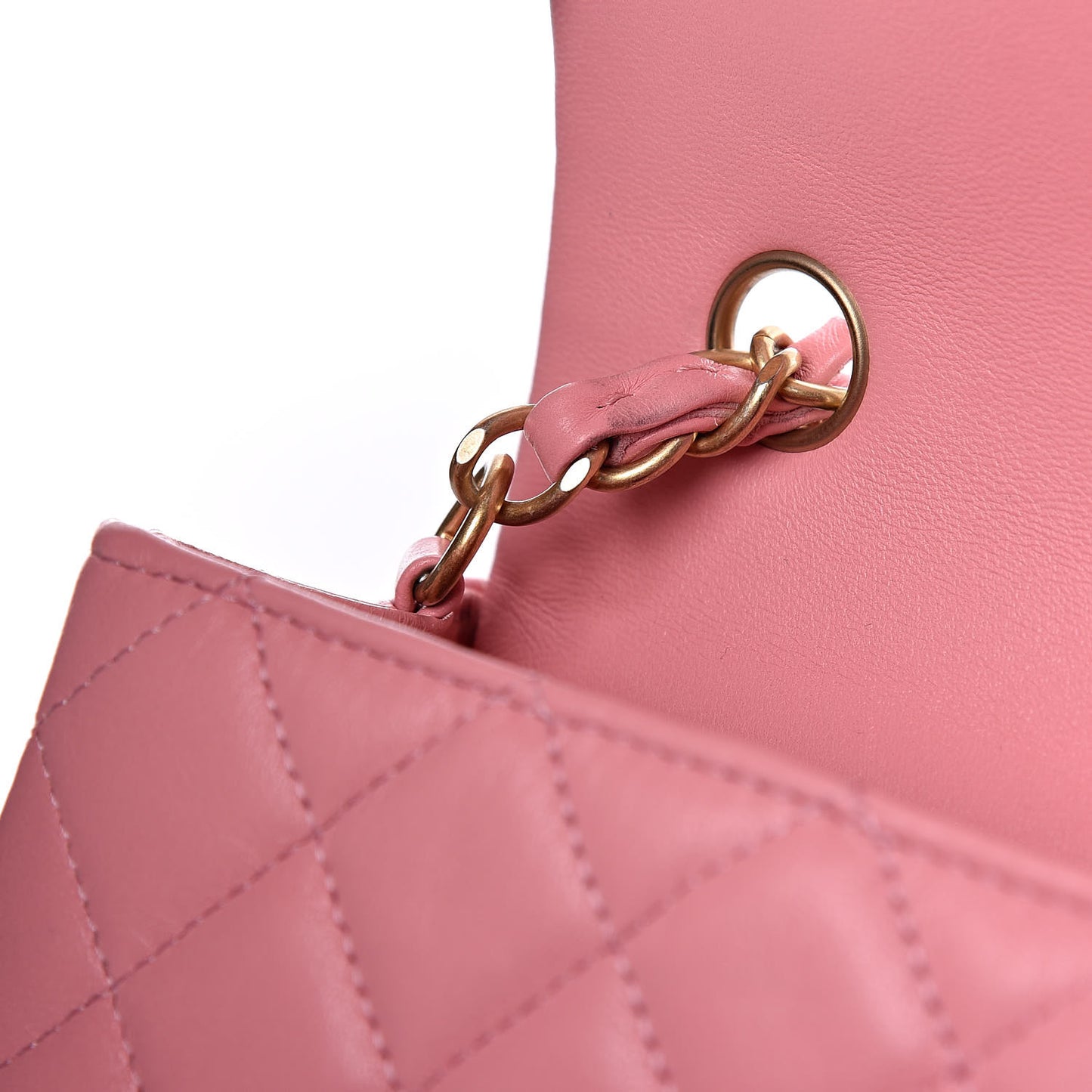 Lambskin Quilted Mini Rectangular Flap Pink