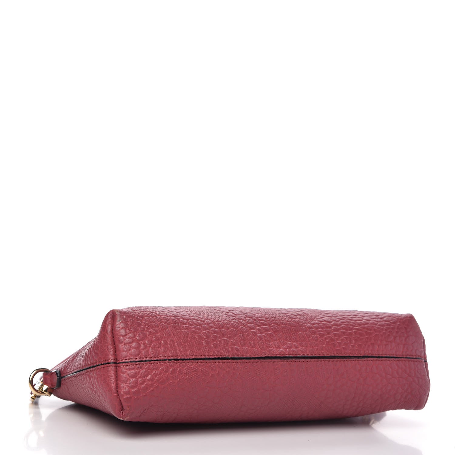 Burberry Signature Grain Calfskin Check Embossed Small Chichester Crossbody Clutch Bag Dark Plum 4 of 10