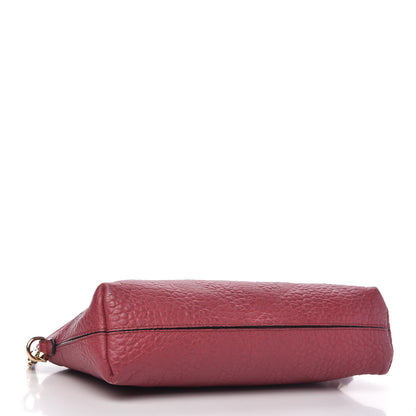 Burberry Signature Grain Calfskin Check Embossed Small Chichester Crossbody Clutch Bag Dark Plum 4 of 10