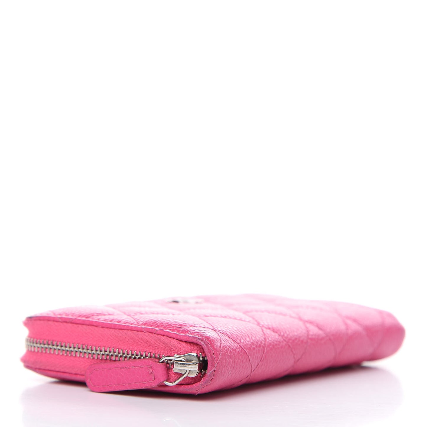 Caviar Quilted Medium Zip Around Wallet Pink