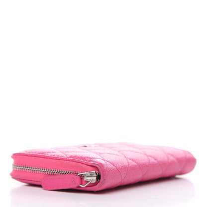 Chanel Caviar Quilted Medium Zip Around Wallet Pink 4 of 20