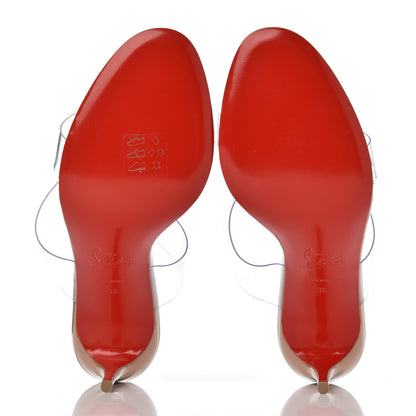 Christian Louboutin Patent PVC Just Nothing 85 Slide Sandals 38 Nude 5 of 9