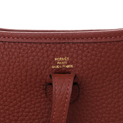 Hermes Taurillon Clemence Amazone Evelyne TPM Rouge H 6 of 10