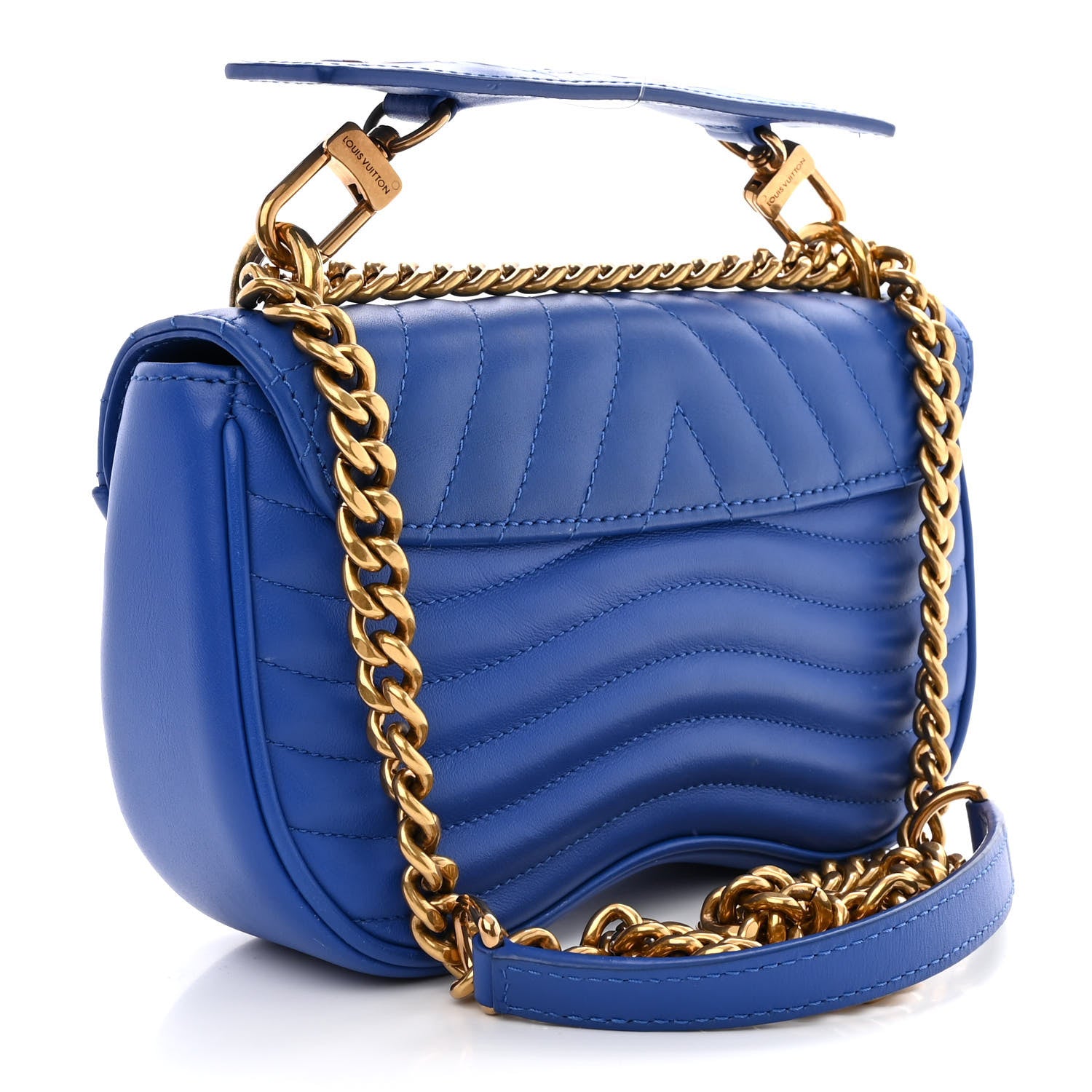 Louis Vuitton Calfskin New Wave Chain PM Blue Neon 3 of 10
