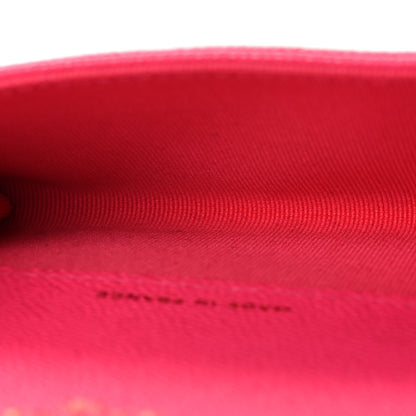 Chanel Caviar Quilted Flap Card Holder Wallet Fuchsia 5 of 9