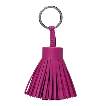 Hermes Lambskin Carmen Tassel Key Holder Rose Pourpre 1 of 4