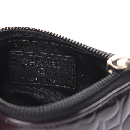 Chanel Patent Camellia Embossed Key Holder Case Black 5 of 5