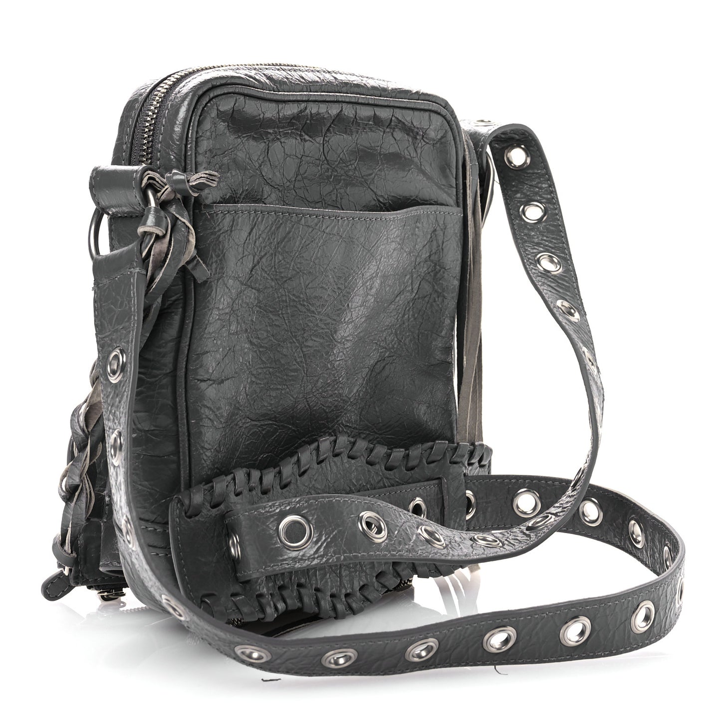 Agneau Arena Le Cagole Crossbody Bag Grey
